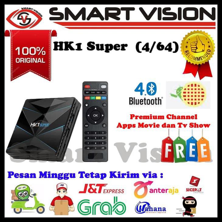 Android Tv Box Hk1 Super Ram 4Gb Rom 64Gb Android 9 Pie Full Aplikasi New Kode 372