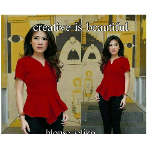 Blouse Wedges Scuba( 4 WARNA )