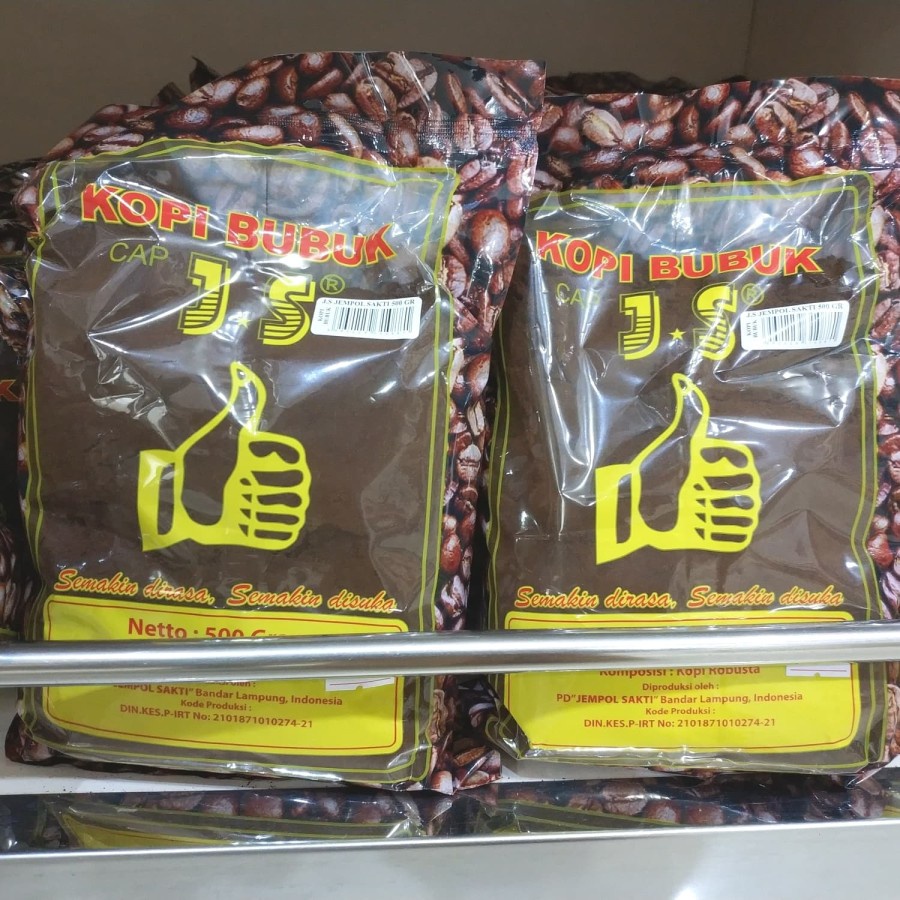 

Kopi Bubuk Jempol Sakti JS Robusta Asli Lampung 500gr