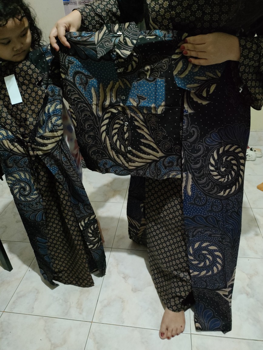 Bisa Pisah Batik Keluarga Gamis Busui Motif Prasasti