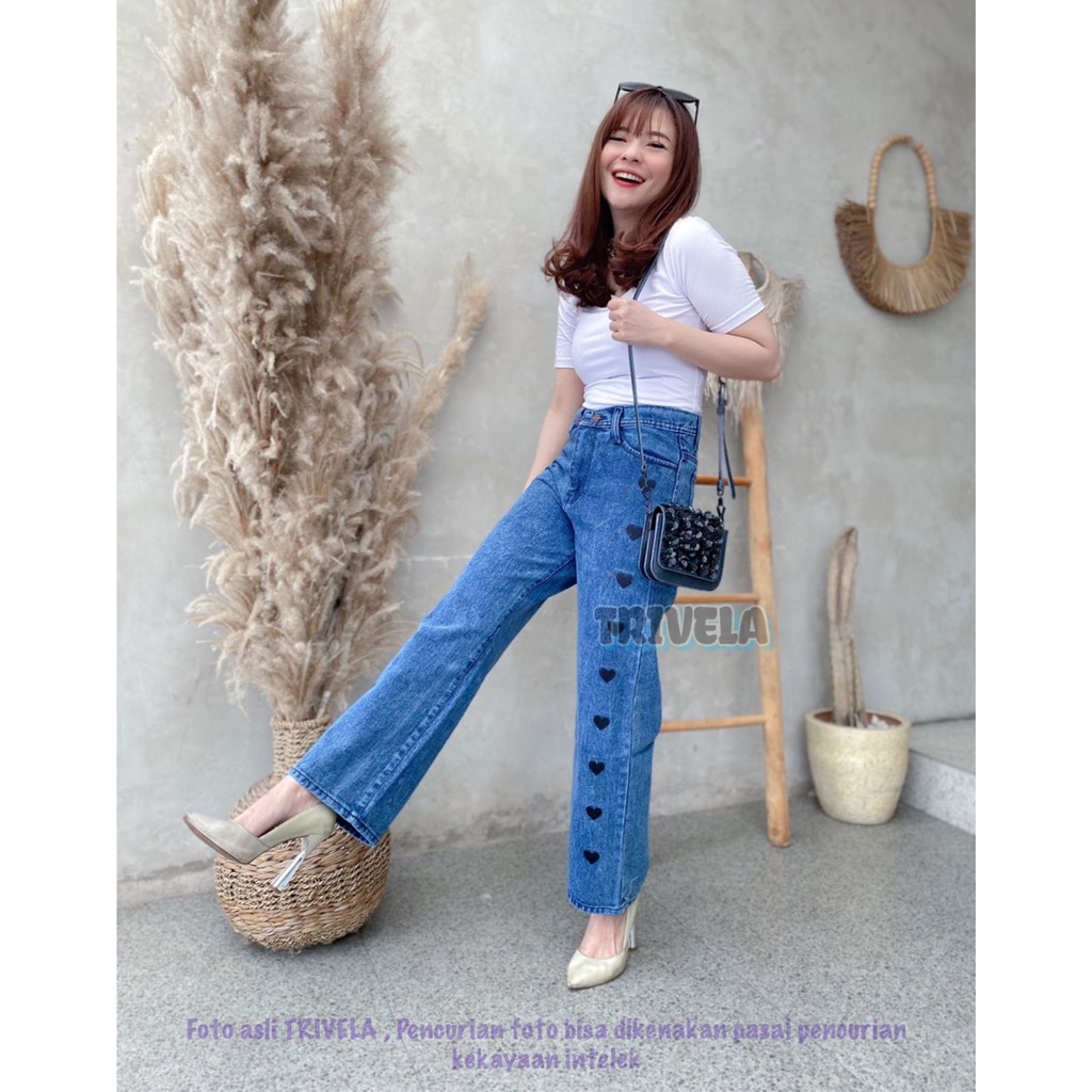 Kulot Jeans Love Wanita / Love Cullotes / Kulot Love Jumbo / Kulot Love 27-34