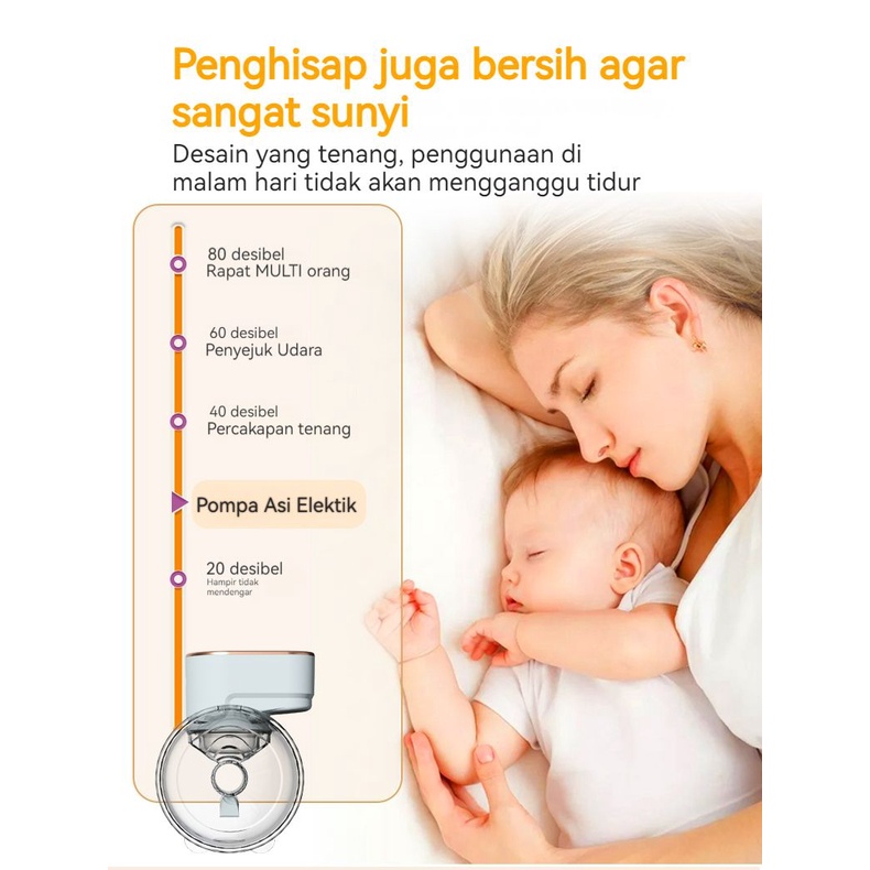 MOMO Pompa ASI Elektrik Wearable Hands Free Breast Pump Handsfree Portable Rechargeable