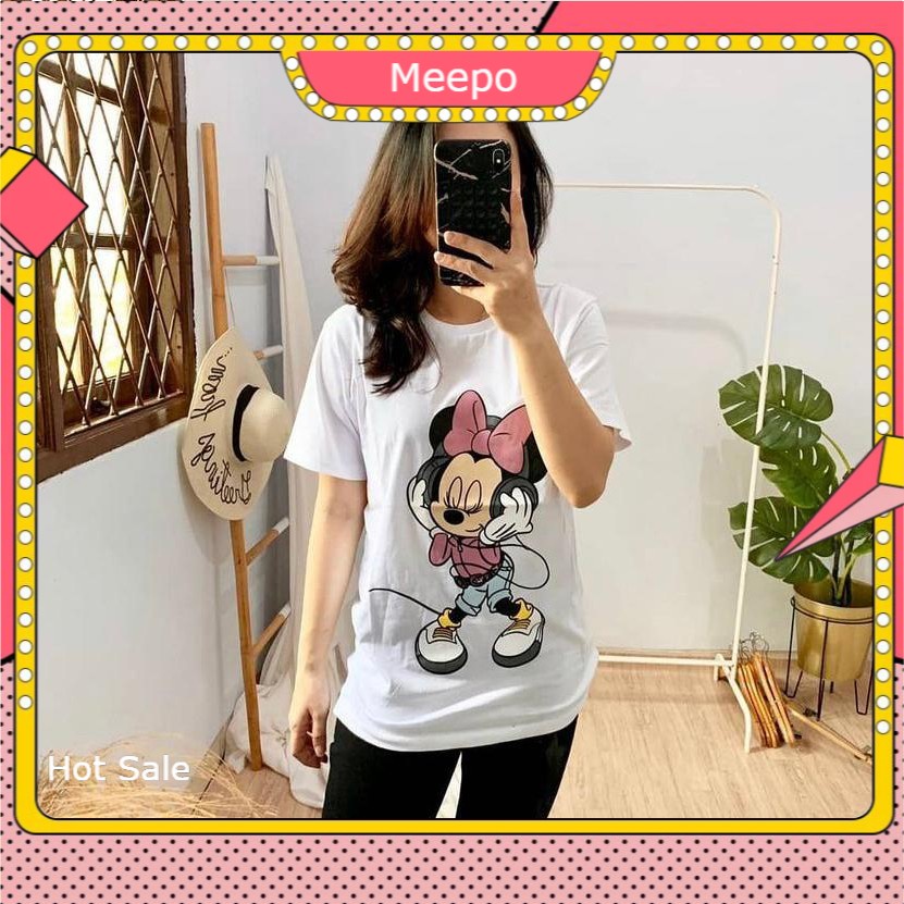 KAOS ATASAN WANITA MICKEY MINNIE MOUSE OVERSIZE TSHIRT