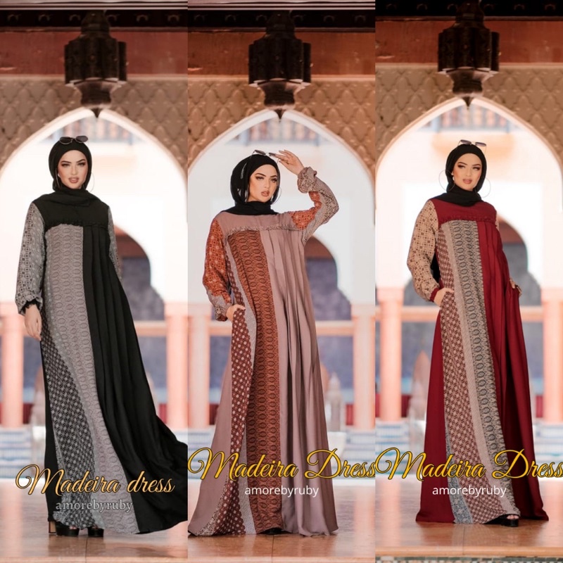 DRESS GAMIS MADEIRA AMORE BY RUBY GAMIS MOTIF TALI LENGAN POFF