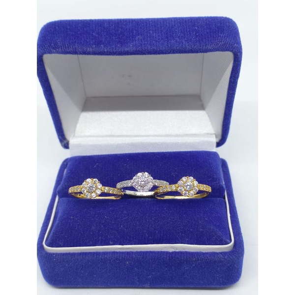 cincin bunga mp + mp samping / cincin perak asli silver925 lapis emas/ cincin fashion wanita impor