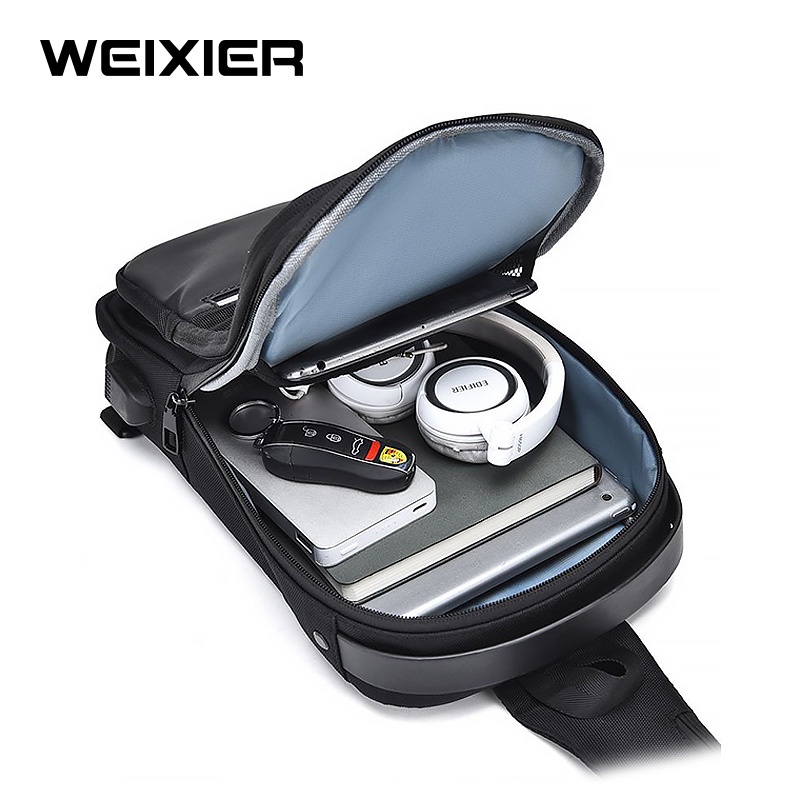 WEIXIER X303 Tas Selempang Pria Shoulder Bag USB Port Anti Maling WK-SBY