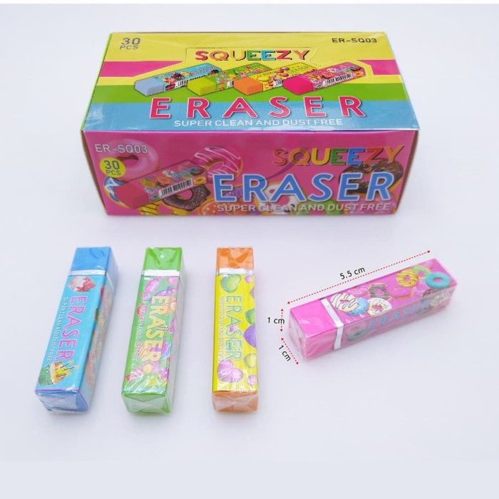 

Update Penghapus Eraser Panjang Sweet Colour Squeezy Non Toxic Isi 30 Pcs Gilaa!!!