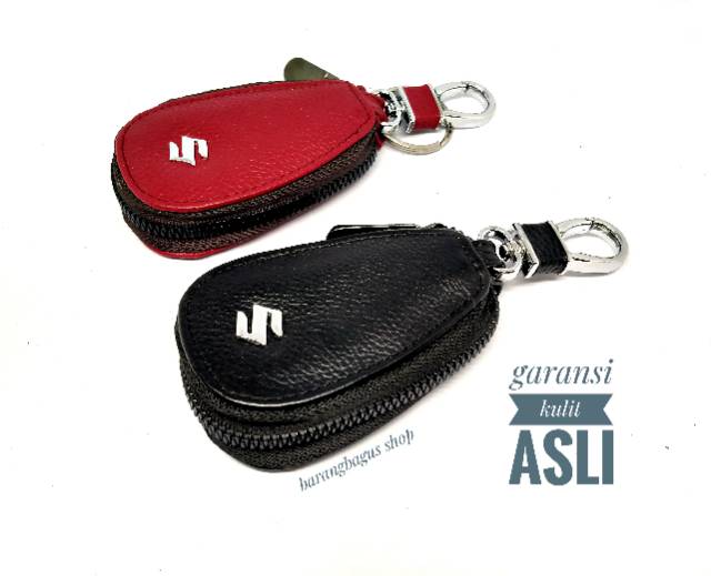 Hardcase /Dompet /Tempat Remote Mobil Kulit - Gantungan kunci Logo Suzuki