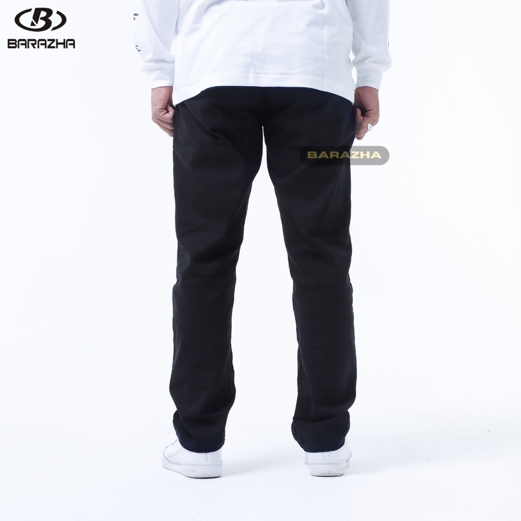 Barazha Celana Chino Panjang Regular Bigsize Black