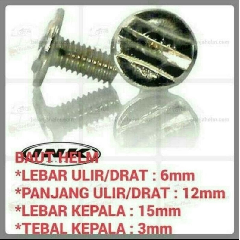 baut helm halfface sepasang Model besar