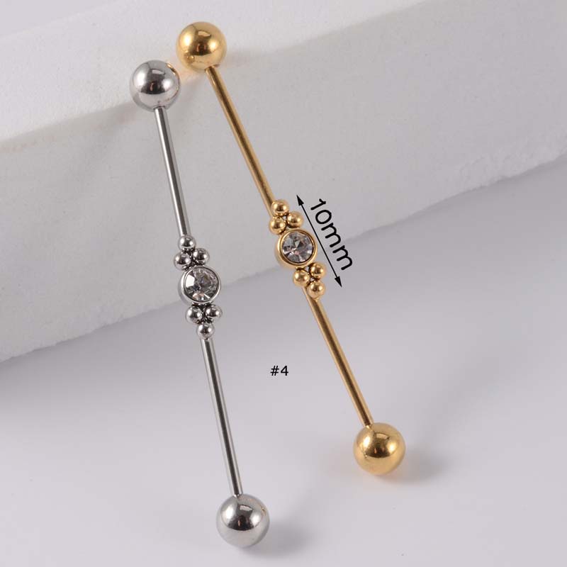 1pc Anting Tindik Tubuh Desain Barbell 16gauge Untuk Priawanita