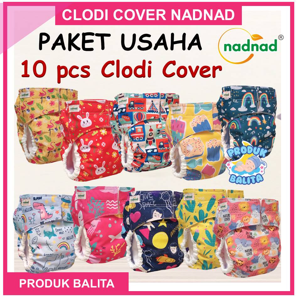 Paket Usaha Popok Clodi Nadnad Sakina Cover Perekat Dan Celana Isi 10 pcs