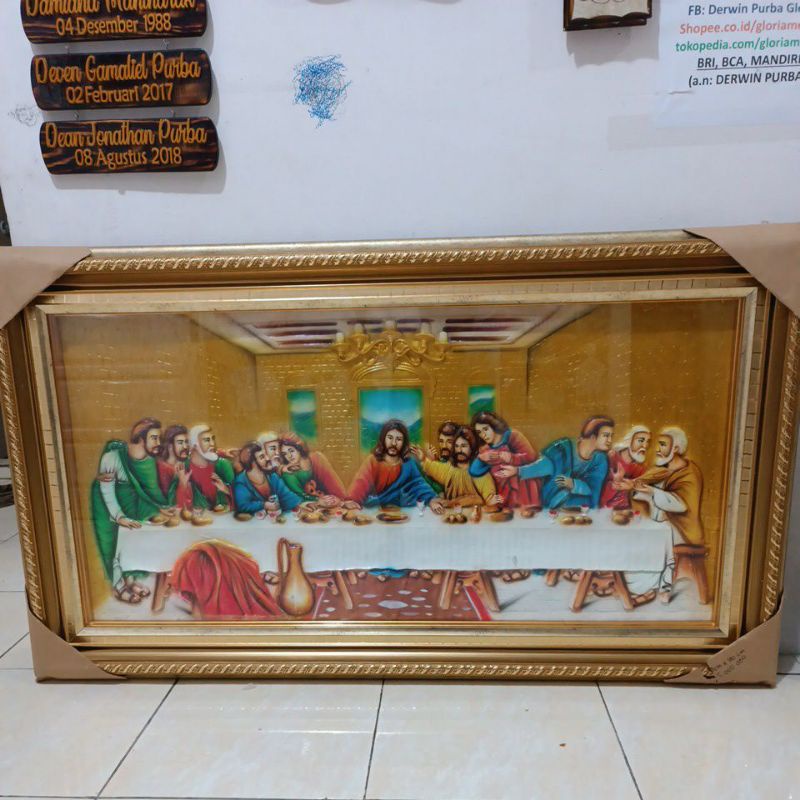 Bingkai Perjamuan Kudus timbul 80x140cm