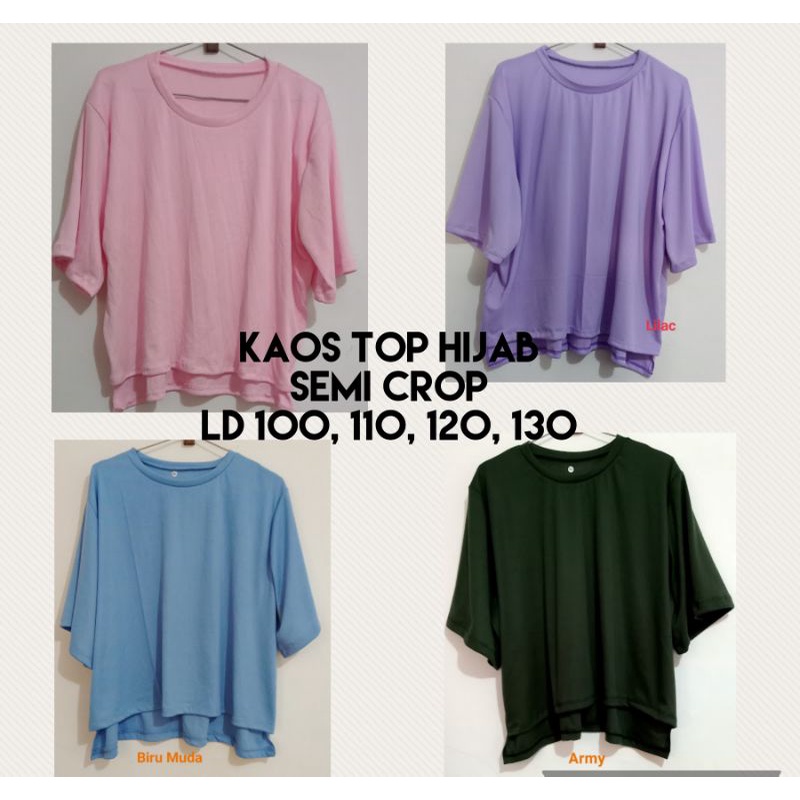 Kaos Atasan Oversize T shirt Besar Jumbo Wanita Lengan 3/4 LD 100 110 120 130 Tshirt Korea Over size