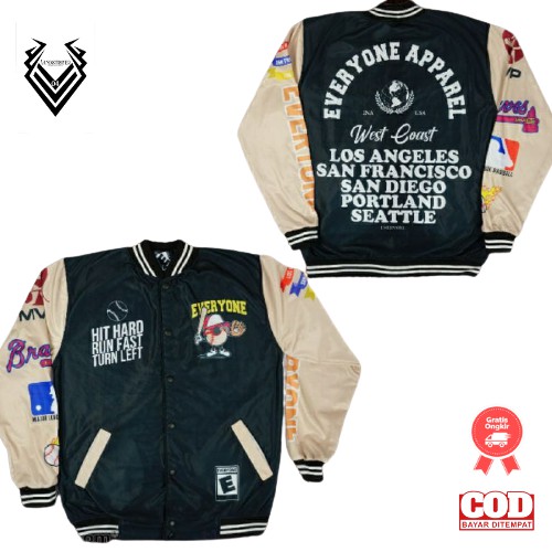 JACKET VARSITY BASEBAAL MOTIP TERBARU PRIA WANITA SAIZE L XL  - JAKET EVERYONE BAYAR DI TEMPAT-E HITHARD
