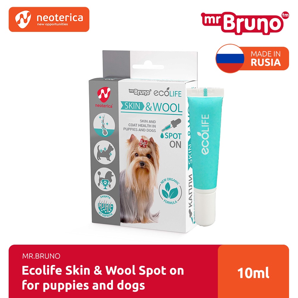 Mr Bruno Ecolife Skin & Wool Spot On For Puppies & Dogs 10ml