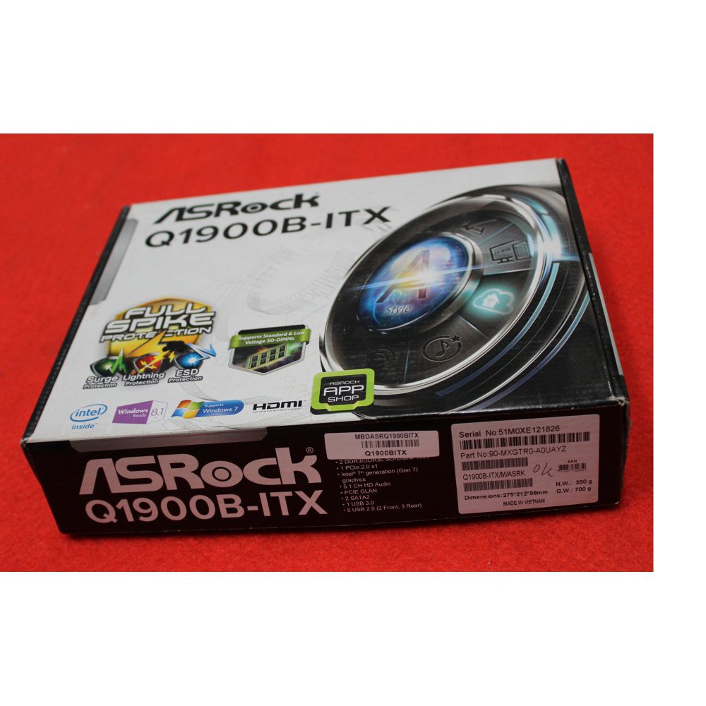 Motherboard Mini ITX ASROCK Q19000B-ITX  Terlaris