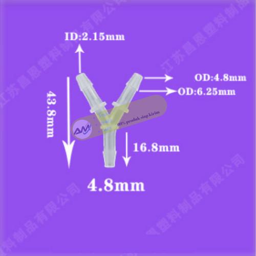 Y-shaped 4.8 mm , Konektor cabang 3 selang aerator uniring Best Seller