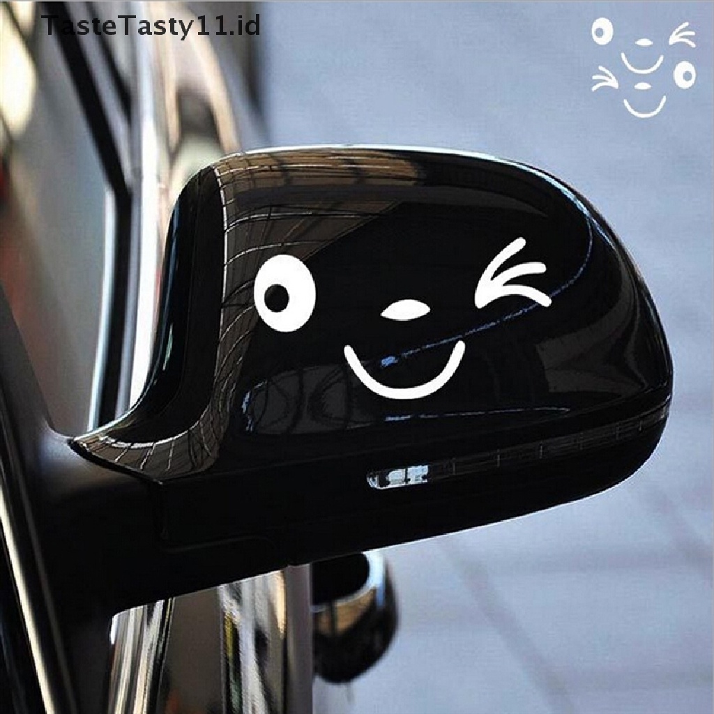 Tastetasty Stiker Reflektif Motif Kartun Smiley Face Untuk Kaca Spion Mobil