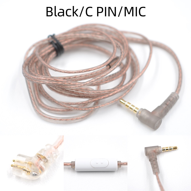 Kz Kabel Earphone 2Pin 0.75mm Bebas Oksigen Bahan Tembaga Untuk KZ ZSN Pro X EDX ZEX Pro-C PIN With Mic