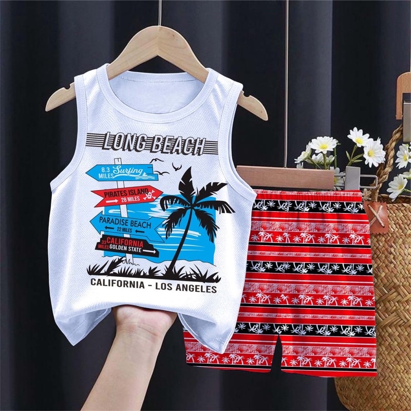 stelan anak kaos singlet long beach