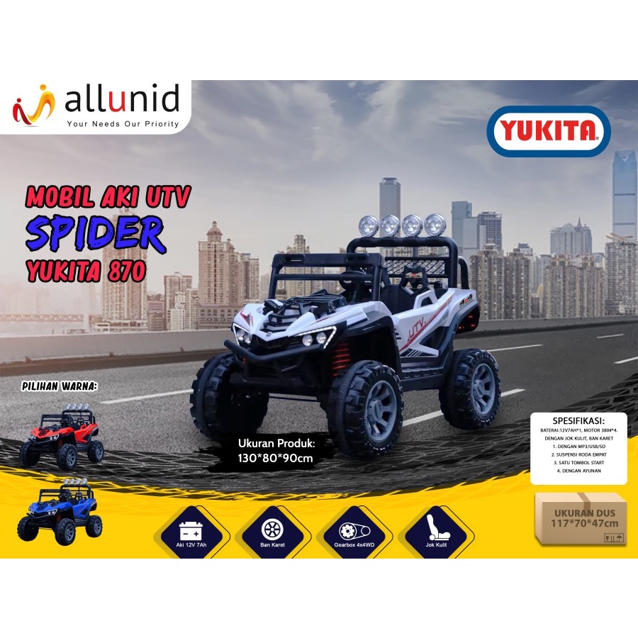 PROMO MURAH Mainan Anak Mobil Aki SPIDER - YUKITA 870