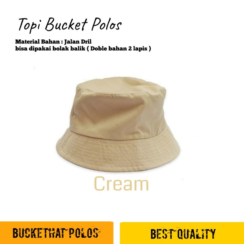 Topi buckethat topi bucket polos cream Topi bucket japan Drill polos