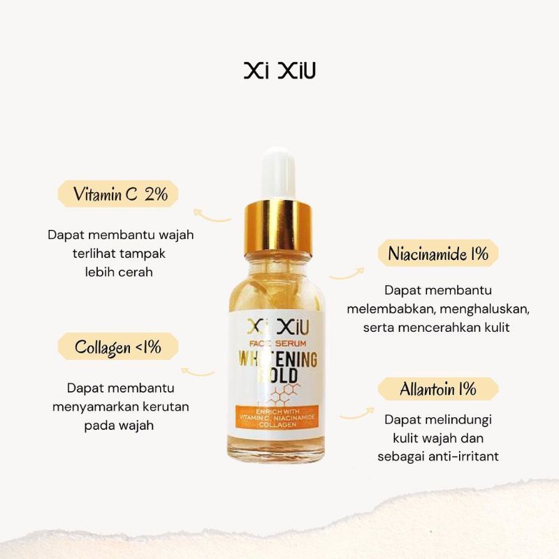 XI XIU Face Serum Vitamin C | Anti Acne | Whitening Gold 20ml Vit