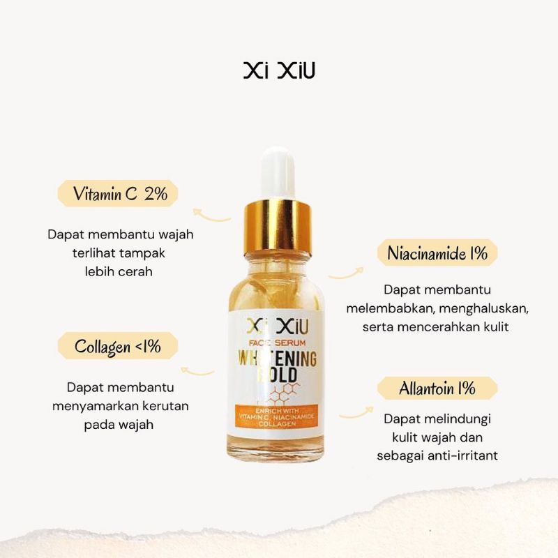 XI XIU Face Serum Vitamin C | Anti Acne | Whitening Gold 20ml Vit