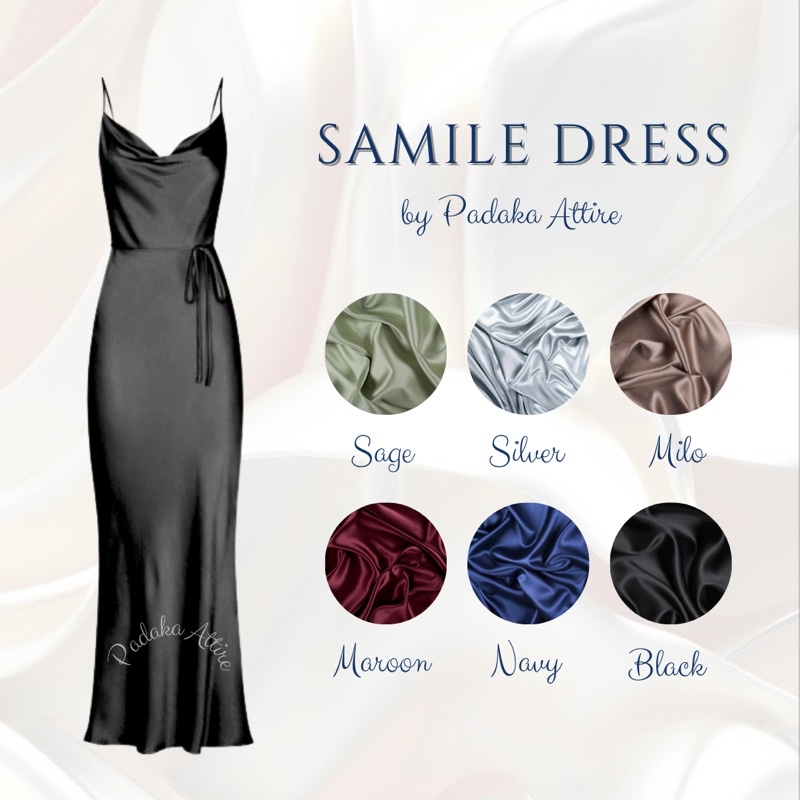 SILK DRESS SAMILE - DRESS SATIN - PADAKA ATTIRE