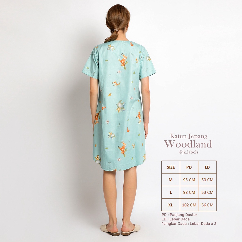 MOM KATUN JEPANG WOODLAND EDITION BAJU MAMA DASTER BAJU TIDUR BAHAN KATUN JK M L XL