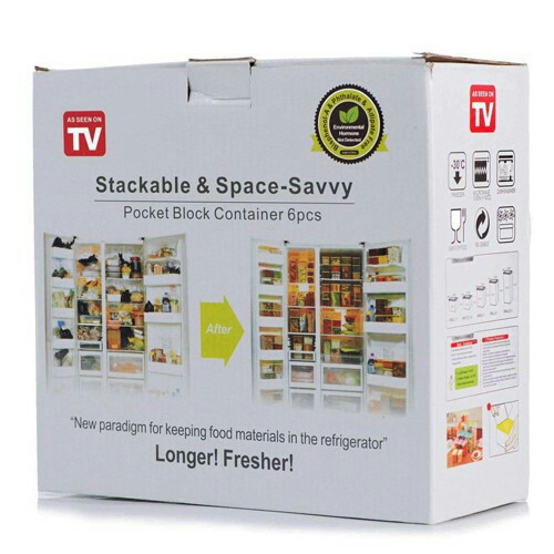 Stackable and Space Savvy Block - Food Container 6pcs/ Pocket Block