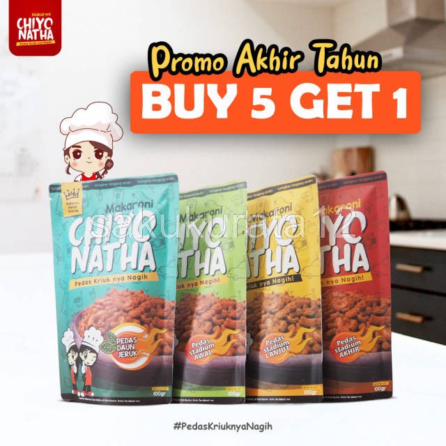 

sakukurata12 - (Buy 5 Get 1) MAKARONI CHIYO NATHA 100 gram Cemilan PEDAS Kriuk