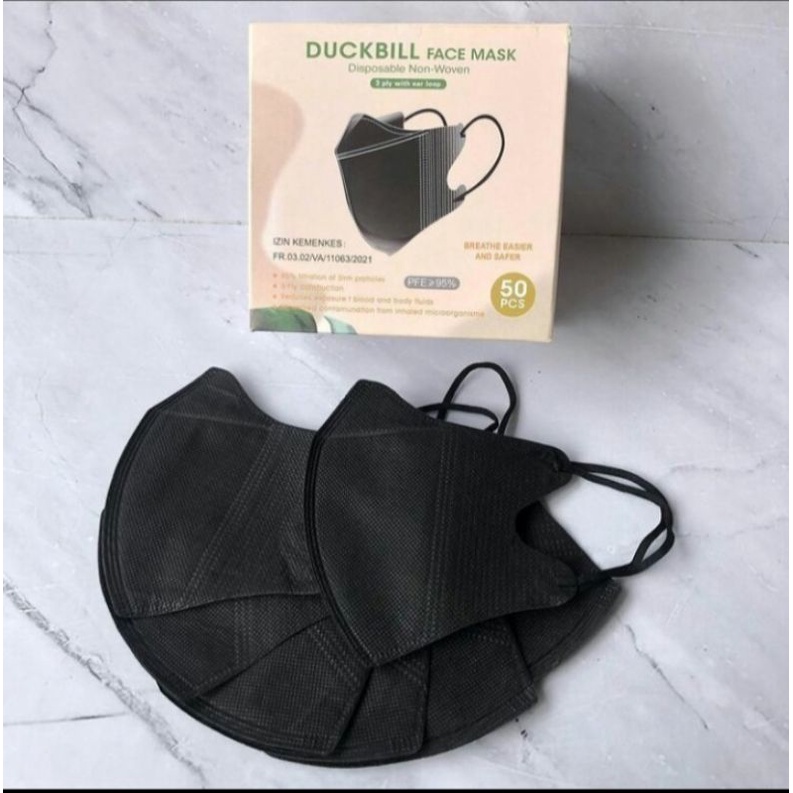 ynb Hitam - Masker Duckbill ynb Hitam 50pcs