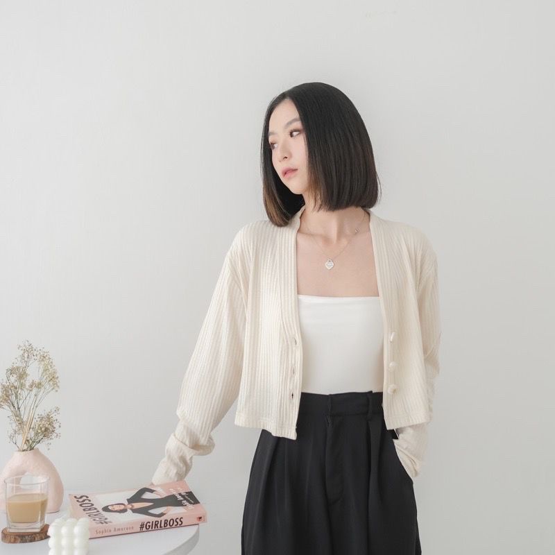 Tq88indonesia Baju Cardigan Wanita Terbaru / LOUI CARDIGAN / Cardi Wanita / Ootd / Baju Luaran Cewek