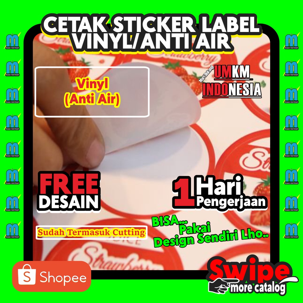 

cetak stiker sticker label minuman olshop drink kemasan botol anti air bulat custom