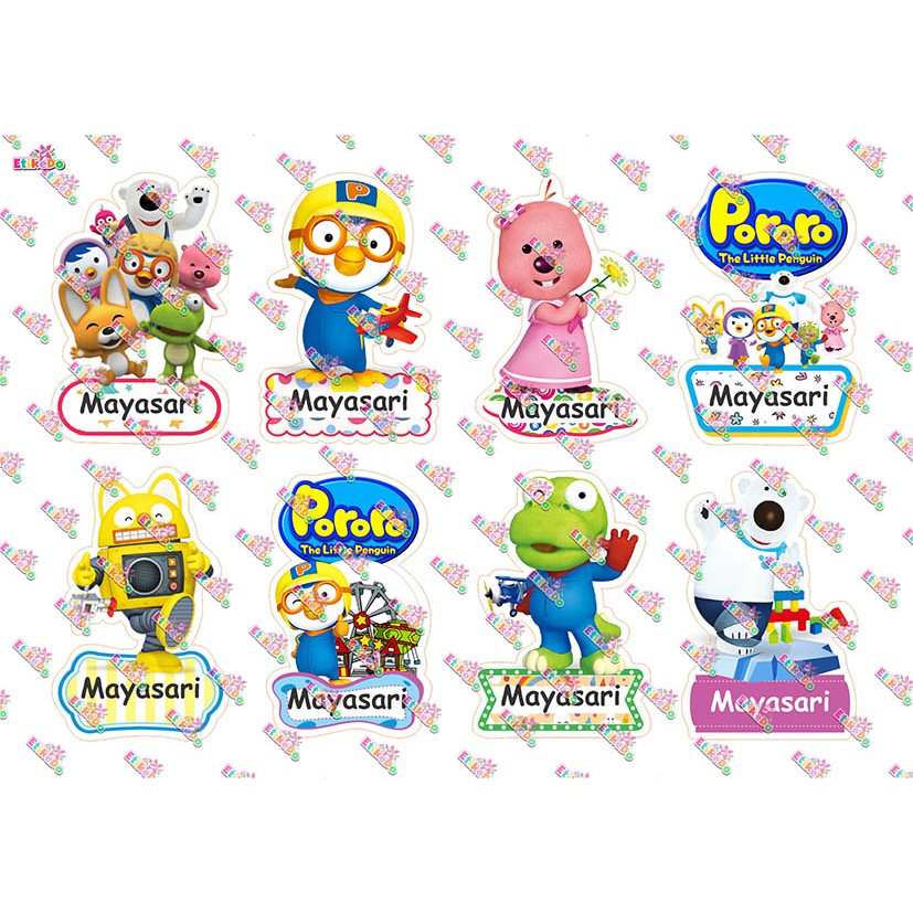 

LABEL NAMA PORORO 32 STIKER - ANTI AIR/ROBEK/LUNTUR - 2 Nama PO1XL2