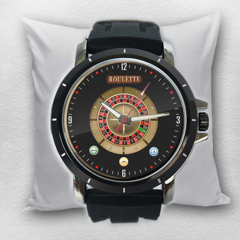 Casino Roulette Jam Tangan Pria Rubber Custom