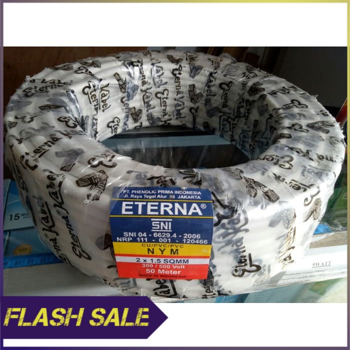KABEL ETERNA NYM 2x1 5   KABEL LISTRIK ETERNA NYM 2x1 5  PER ROLL 50 M