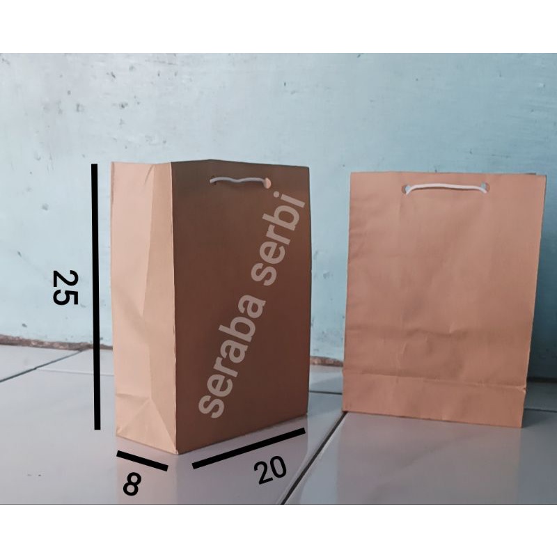 

Paperbag Polos Coklat - 20x25 tas kado hadiah souvenir ulang tahun craft wadah bingkisan kado