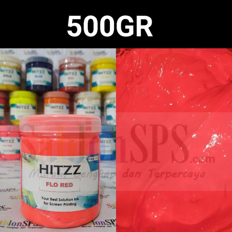 TINTA PLASTISOL MERAH FLUORECENT STABILO DISTRO CLOTHING 500GR HITZZ