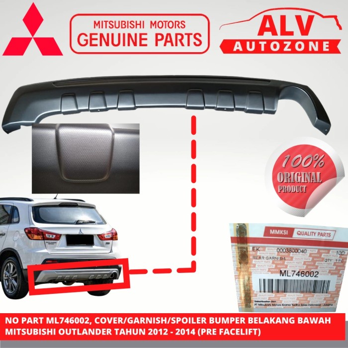 COVER/GARNISH/SPOILER BUMPER BELAKANG MITSUBISHI OUTLANDER ML746002