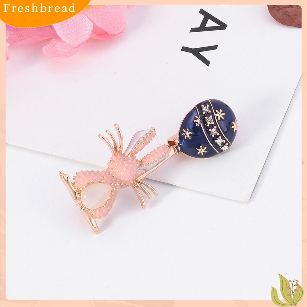 Terlaris Women Fashion Rhinestone Inlaid Cute Bunny Balloon Design Brooch Pin for Party