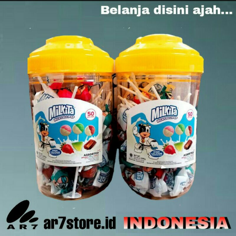 

MILKITA Lollipop 1 toples isi 50 pcs (MIX 3 RASA)