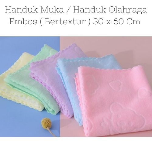 Handuk Muka ukuran 30x60cm / handuk olahraga / handuk muka / handuk suvenir / handuk kecil