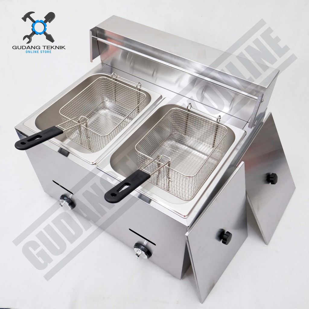 Penggorengan Kentang Gas Deep Fryer Maestro MT G72 Stainless Steel 2 Tungku