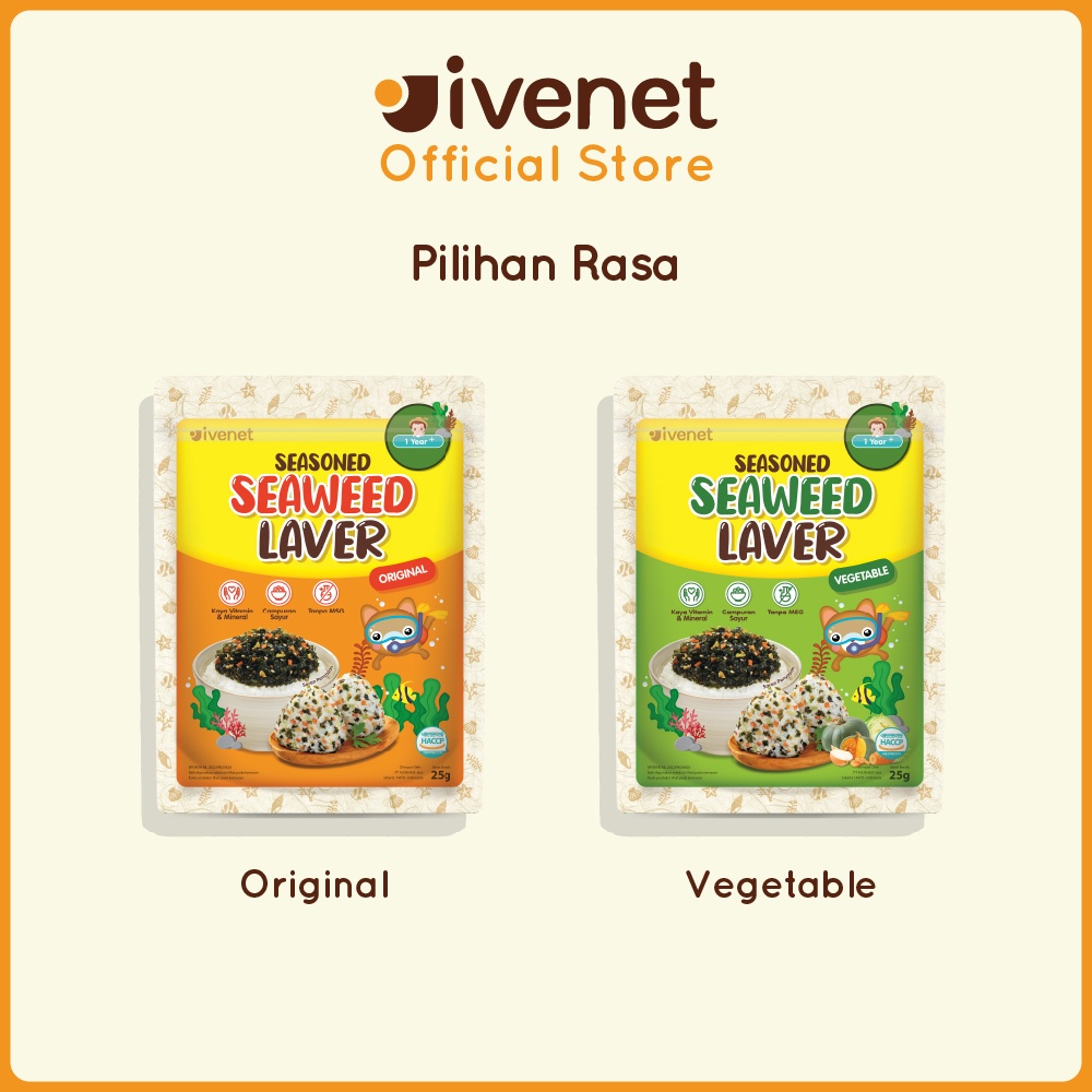 Ivenet Seasoned Seaweed Laver - Bumbu Pelengkap Makanan Rumput Laut - 25g (Tersedia varian rasa)