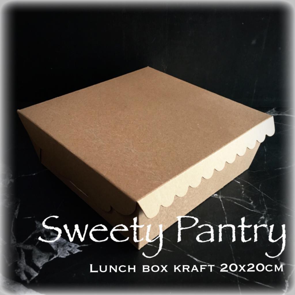 

Dus / Box Lunch Box Premium 20x20x8cm Brown (tanpa Tali) - 20 pcs