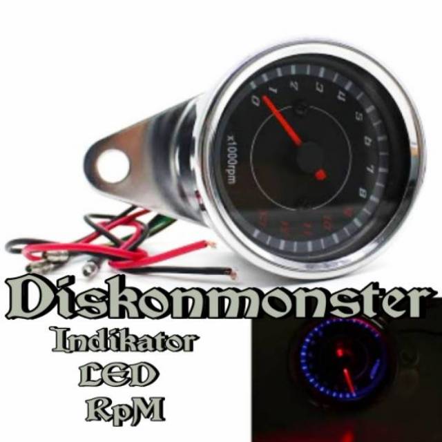 TACHOMETER INDIKATOR MOTOR RPM BERLAPIS CHROME