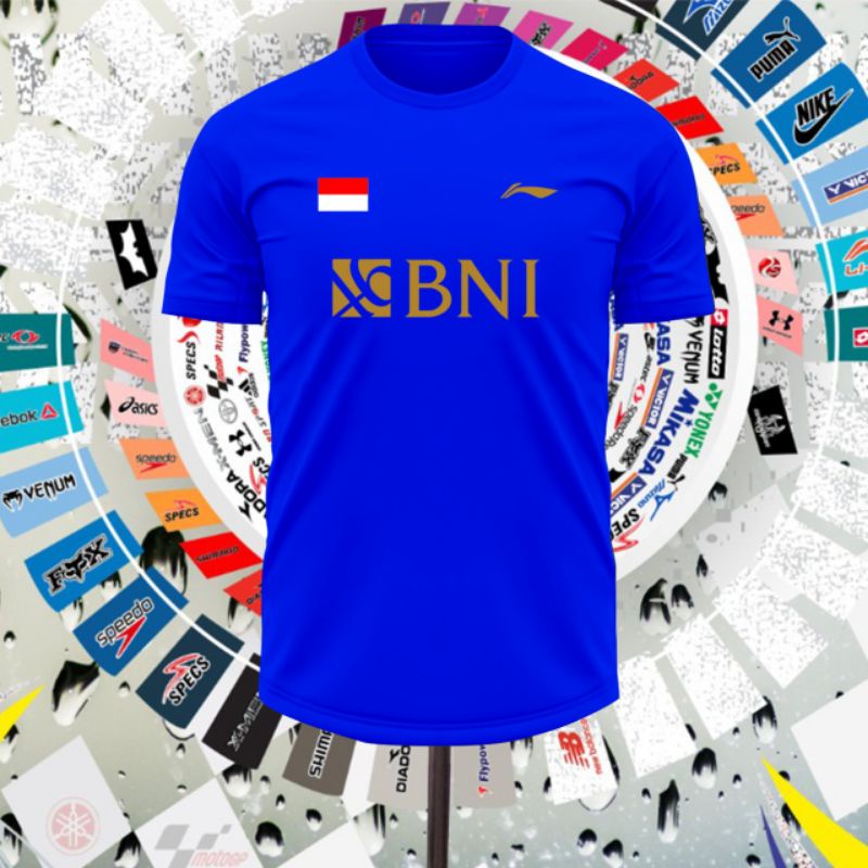 ⭐⭐⭐⭐⭐Baju BNI Indonesia - kaos badminton bni - kaos combed 30s bni indonesia